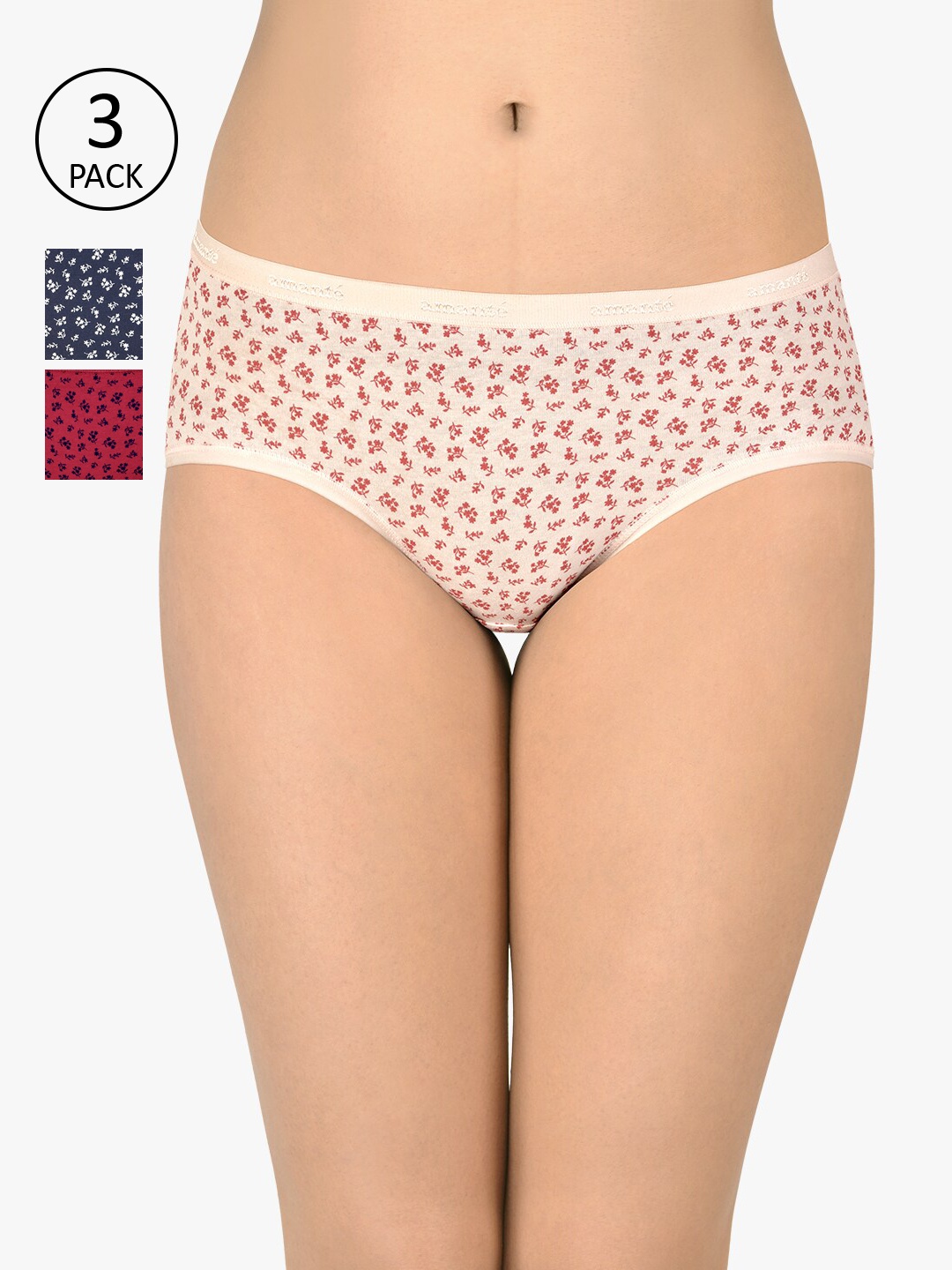 Amante Women Pack of 3 Assorted Hipster Briefs PPK43101