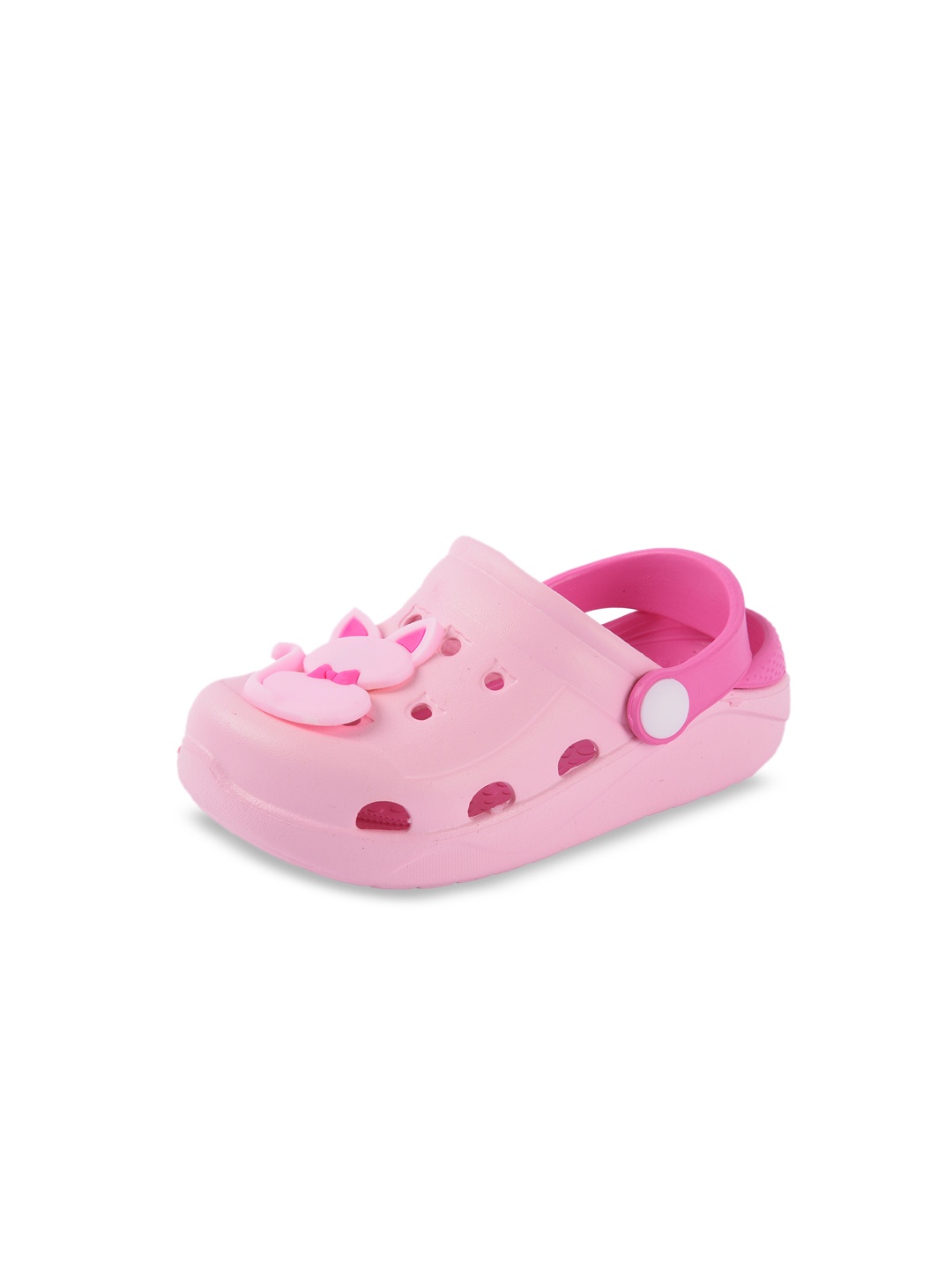 

Yellow Bee Girls Pink Textured Clogs