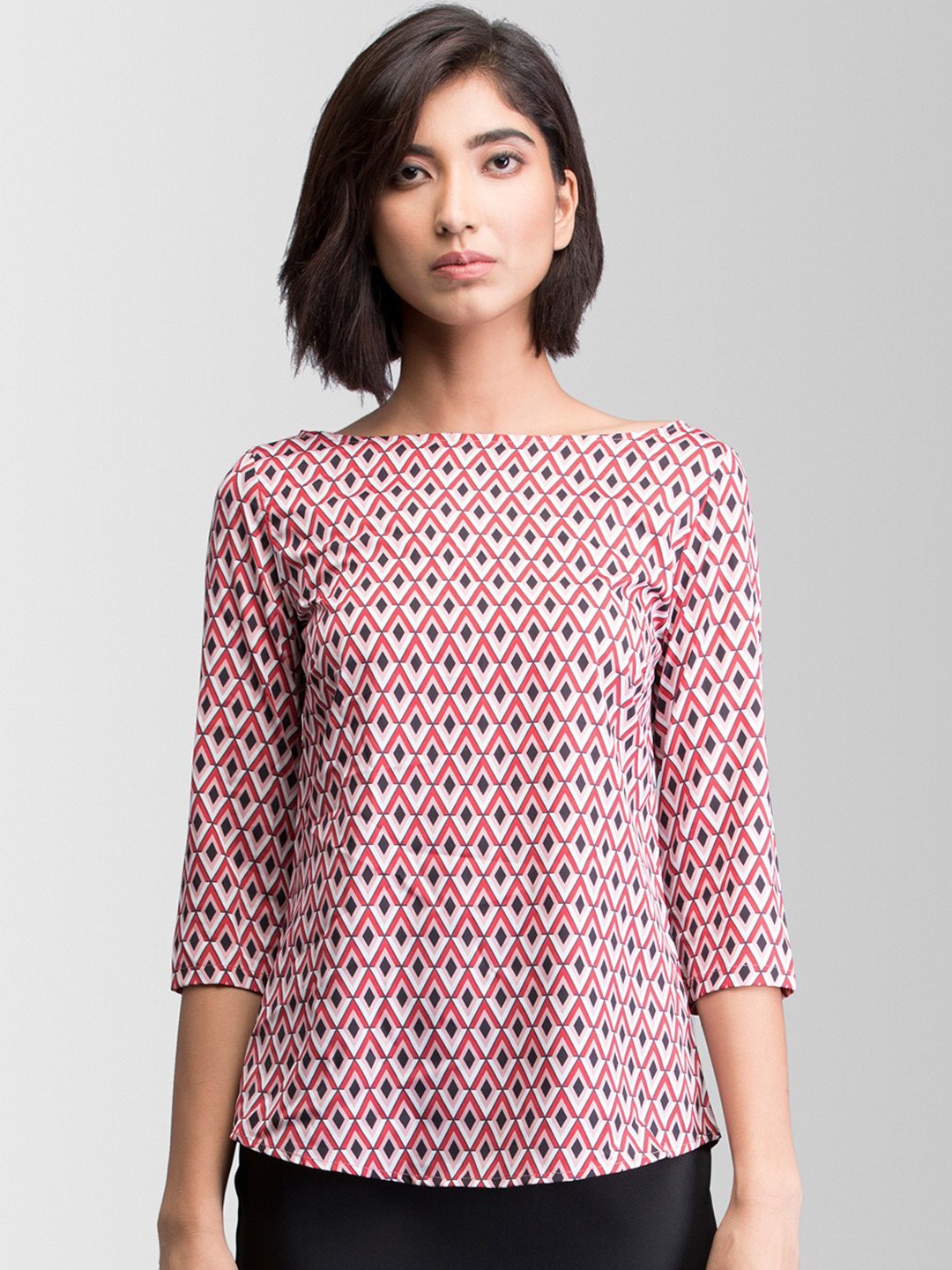 

FableStreet Women Red Printed Top