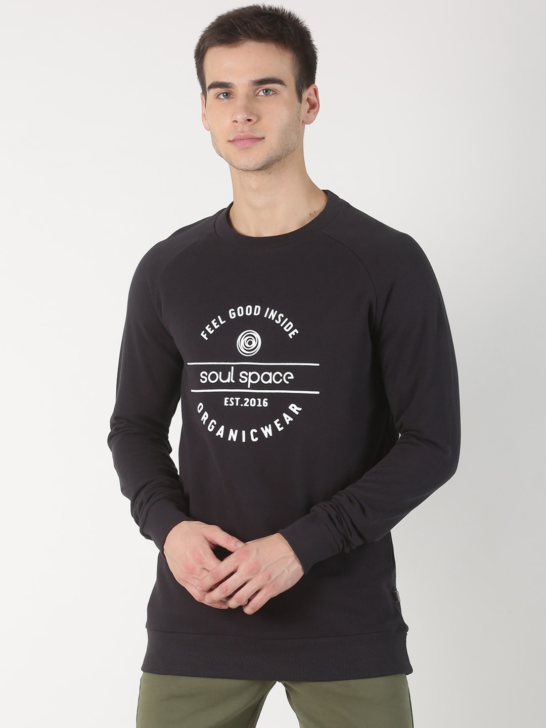 

Soul Space Men Black Printed Sweatshirt