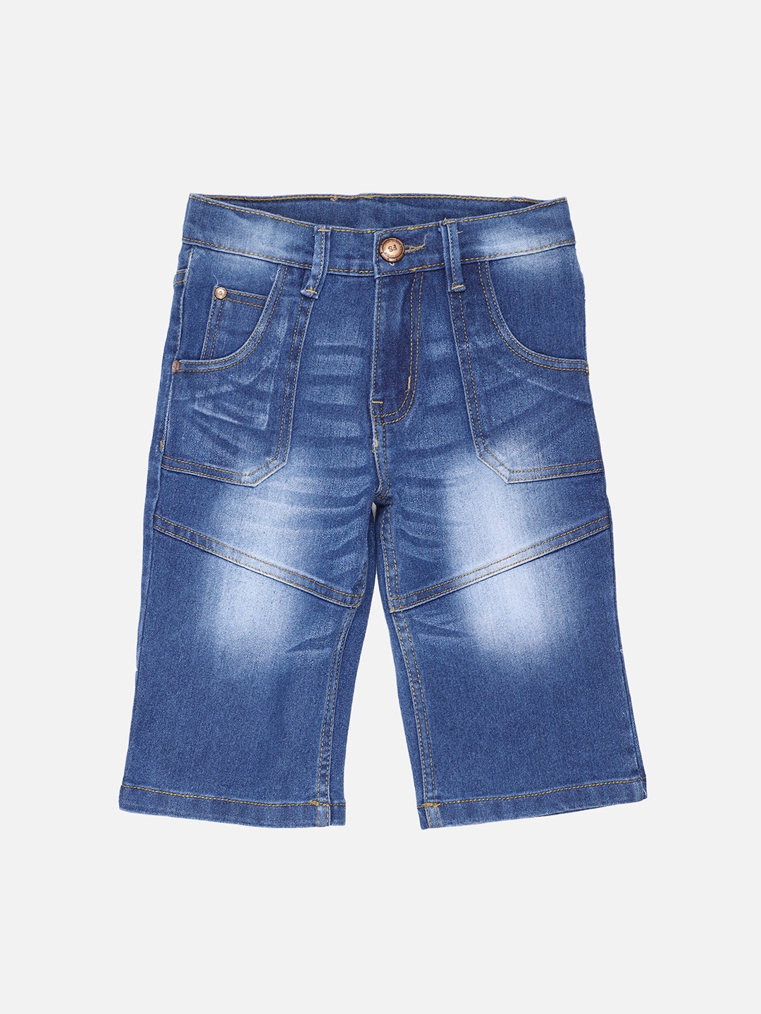 

PROTEENS Boys Blue Washed Regular Fit Denim Shorts