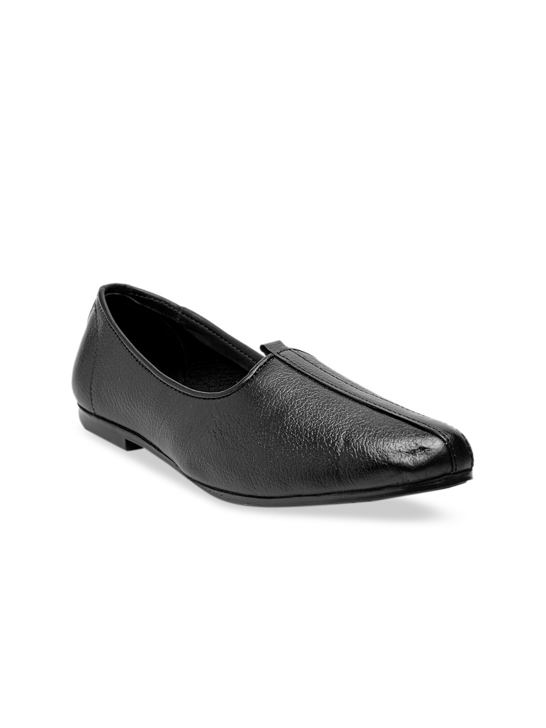 Teakwood Leathers Men Black Leather Mojaris