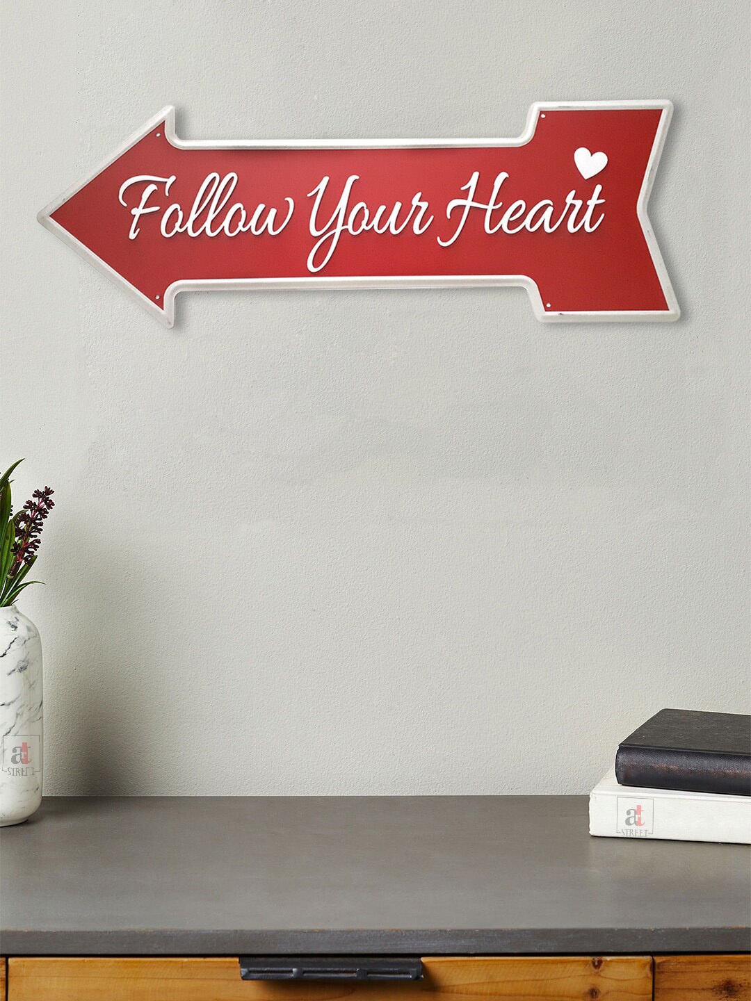 

Art Street Red & White Follow Your Heart Wall Hanging