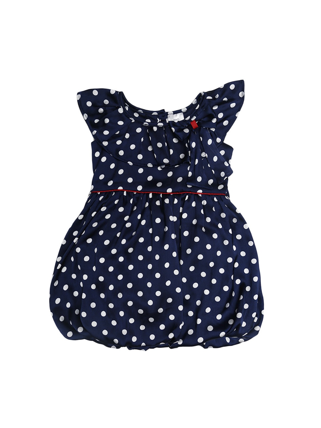

Doodle Girls Navy Blue Polka Dots Printed Balloon Dress