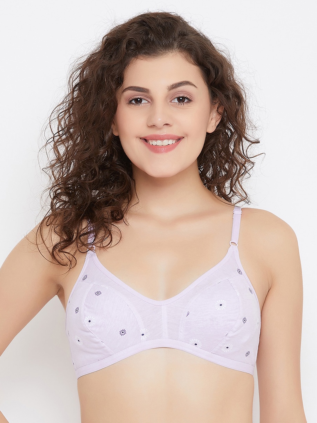 

Clovia Lavender Printed Non-Wired Non Padded Everyday Bra BR0922M1232B