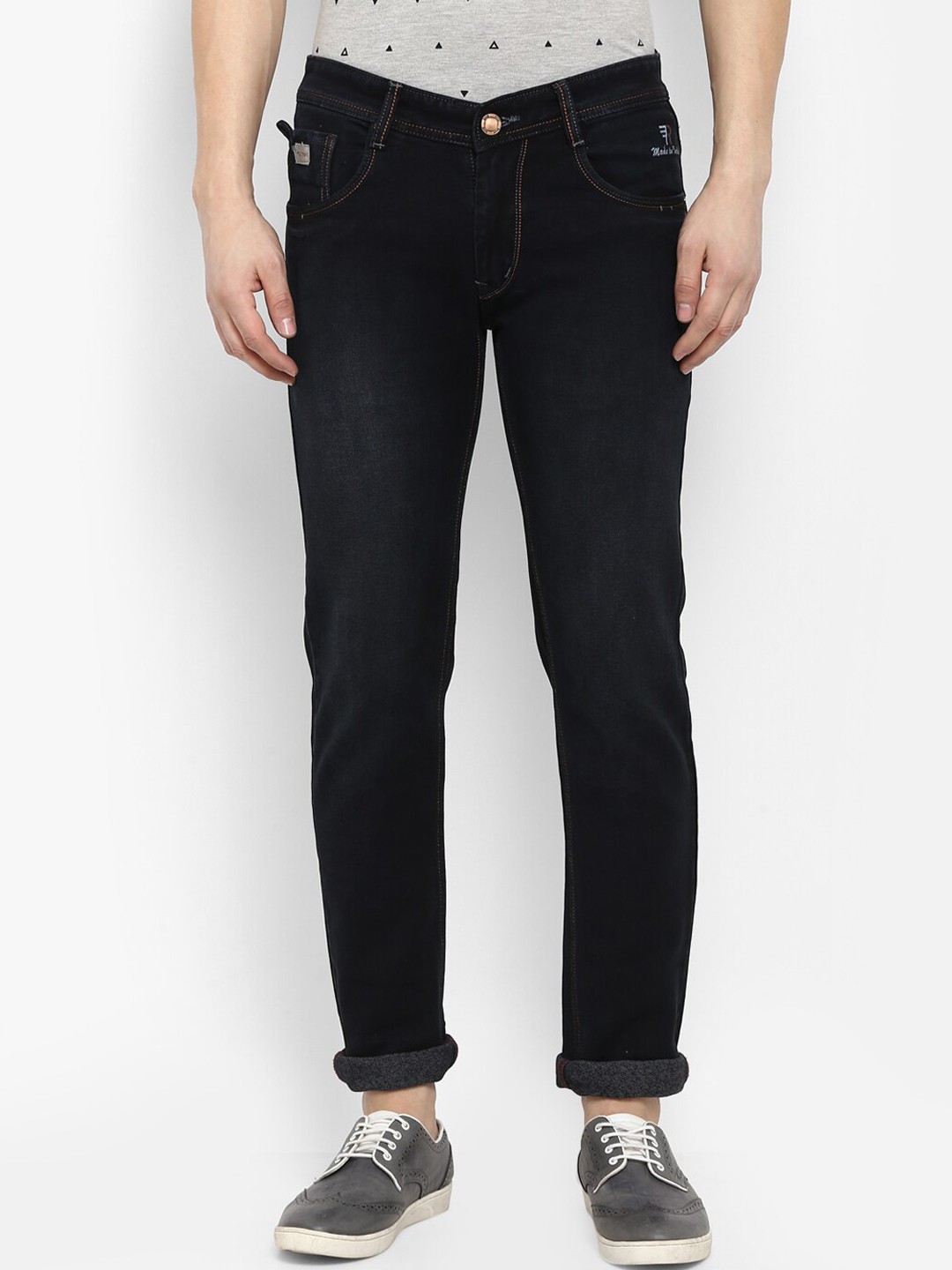 

Routeen Men Black Slim Fit Mid-Rise Clean Look Jeans