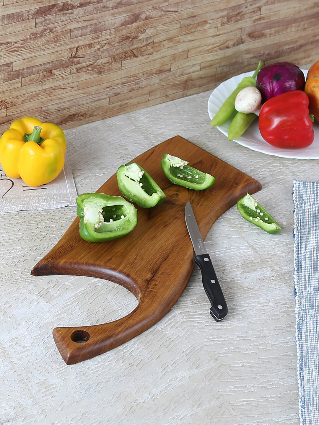 

Safal Brown Pure Natural Teak Wood Premium Look Sustainable Chopping Board