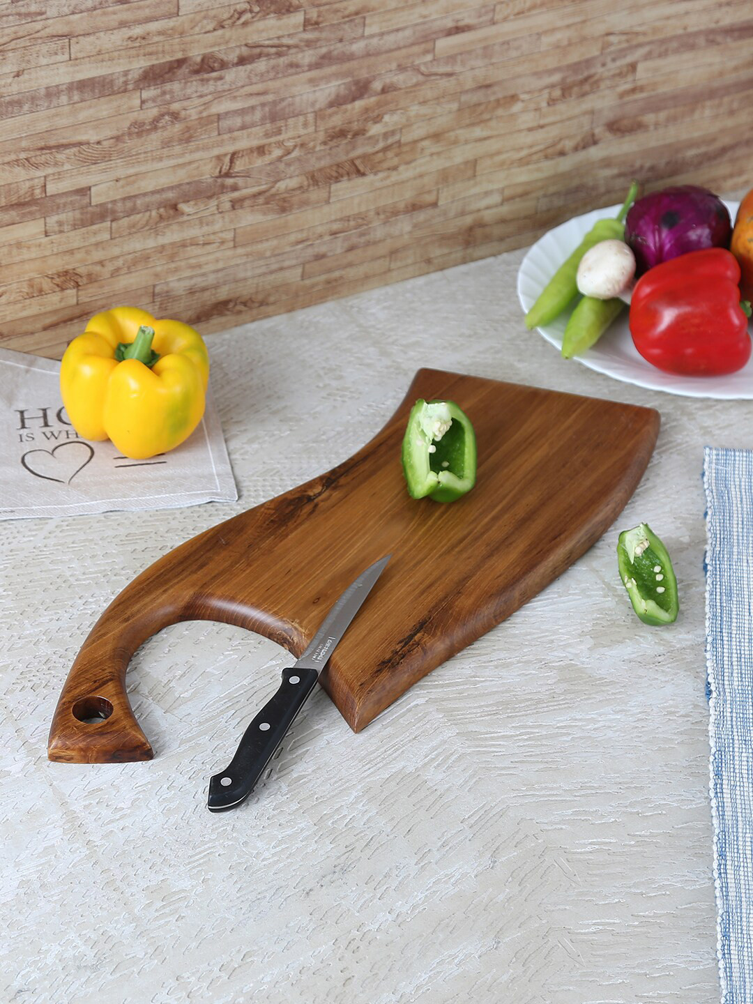 

Safal Brown Pure Natural Teakwood Premium Look Exotic Sustainable Chopping Board