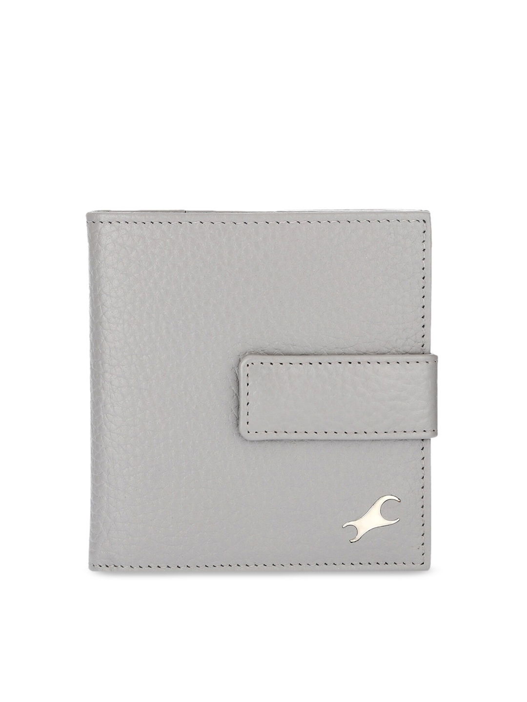 

Fastrack Women Grey Solid Leather Two Fold Wallet