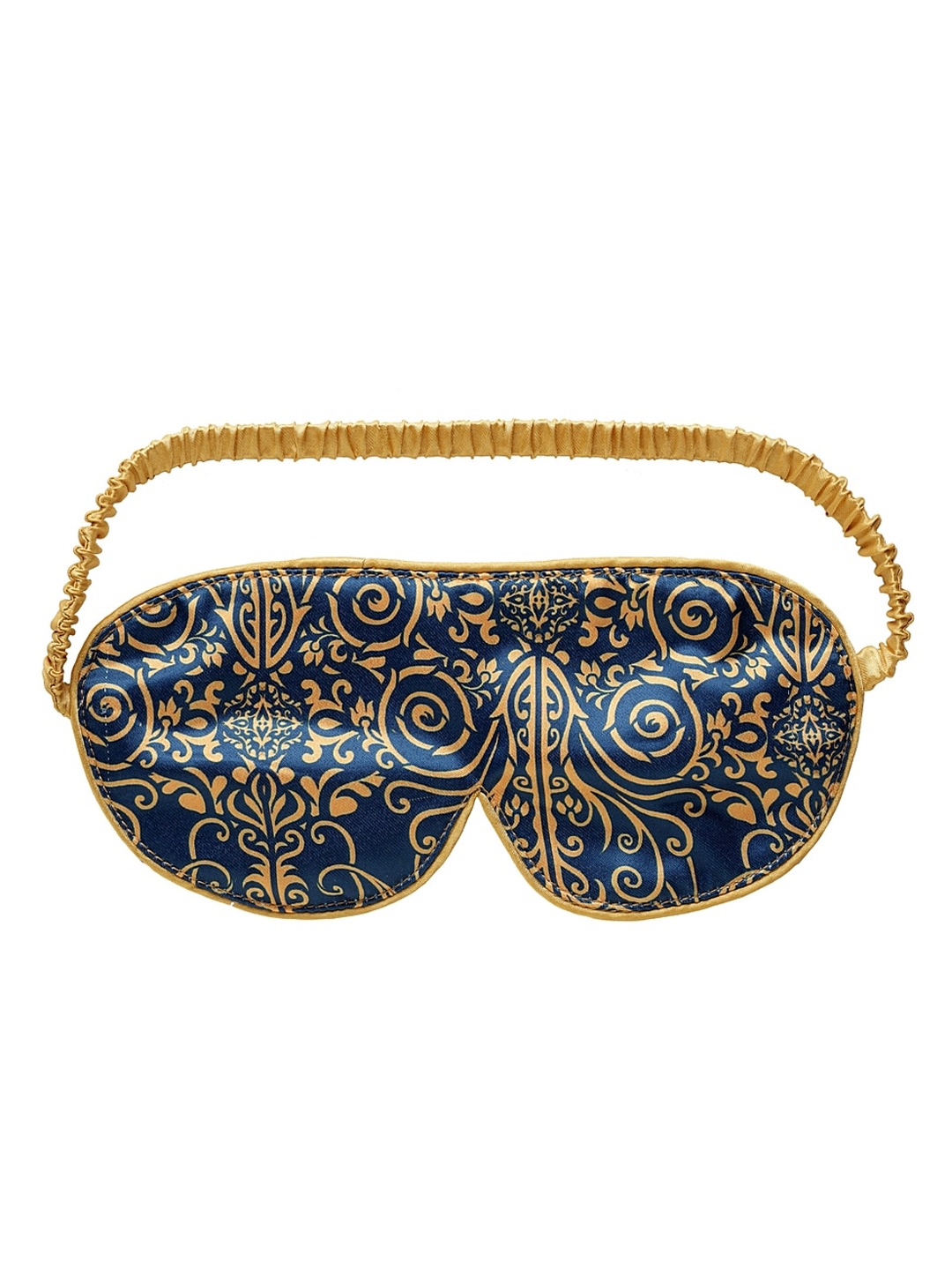 

DECOREALM Unisex Navy Blue & Yellow Printed Travel Eye Mask