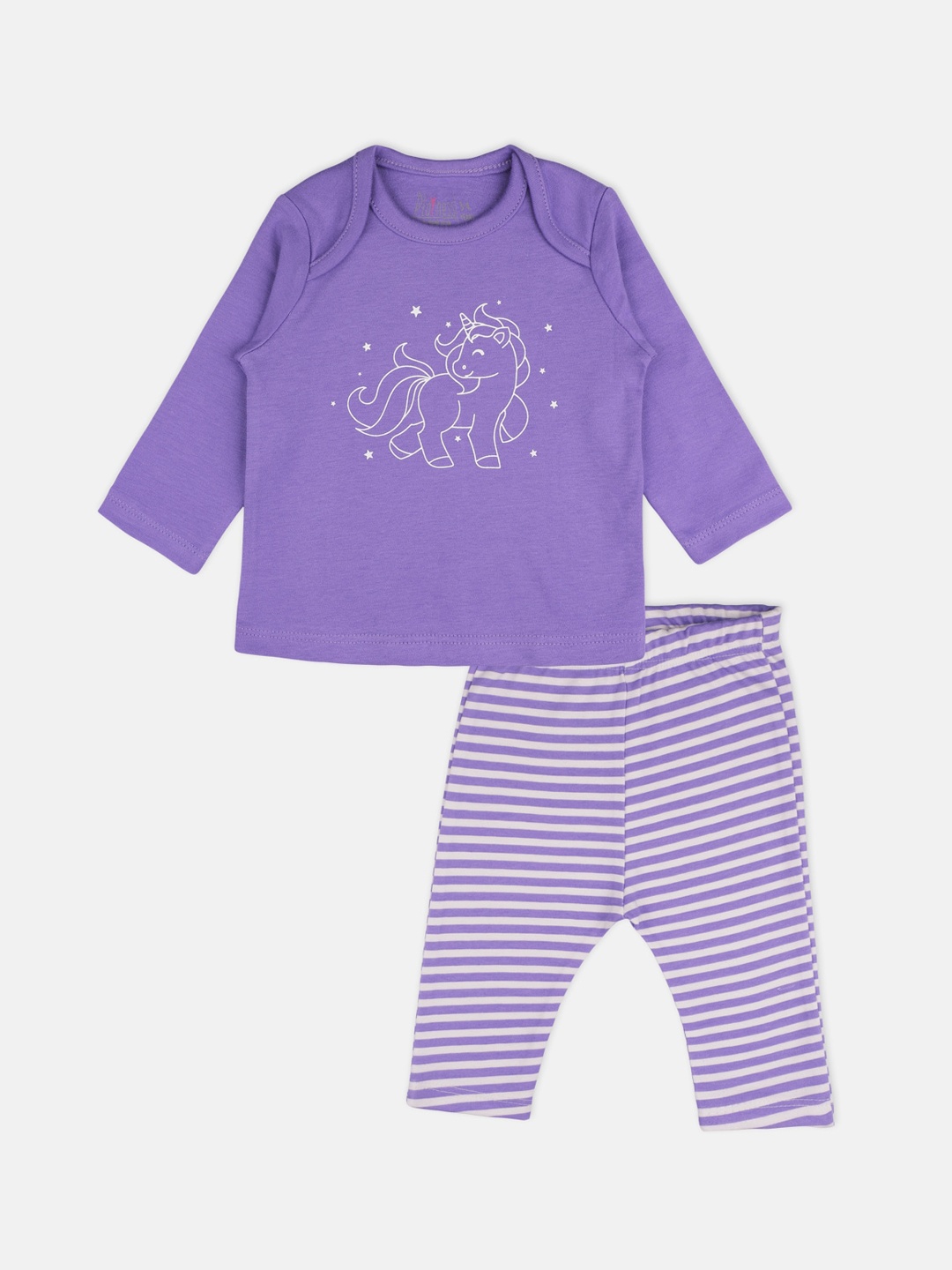 

PLAYNESS Kids Lavender Printed Night Suit