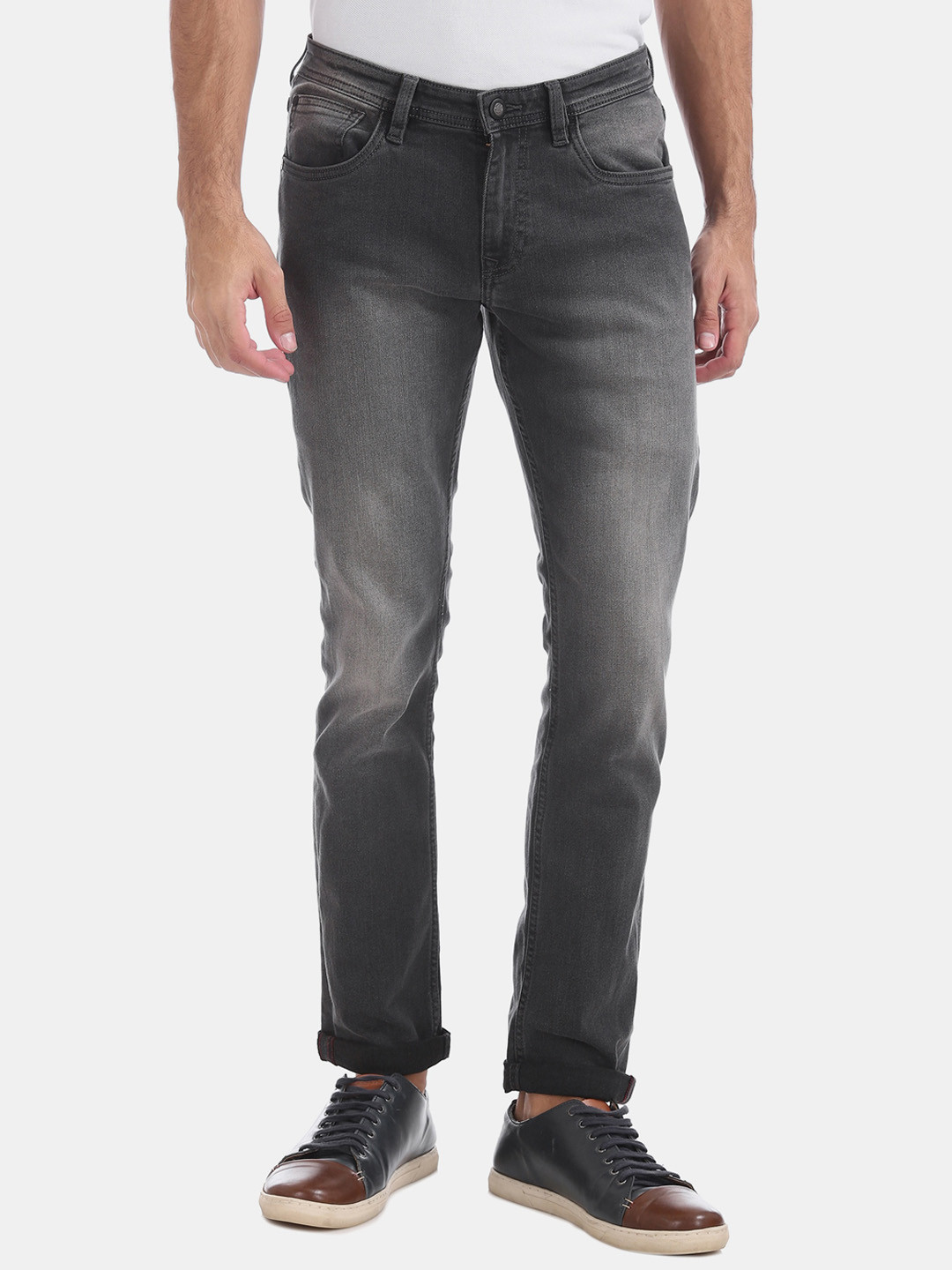 

Arrow Men Grey Slim Fit Mid-Rise Clean Look Stretchable Jeans
