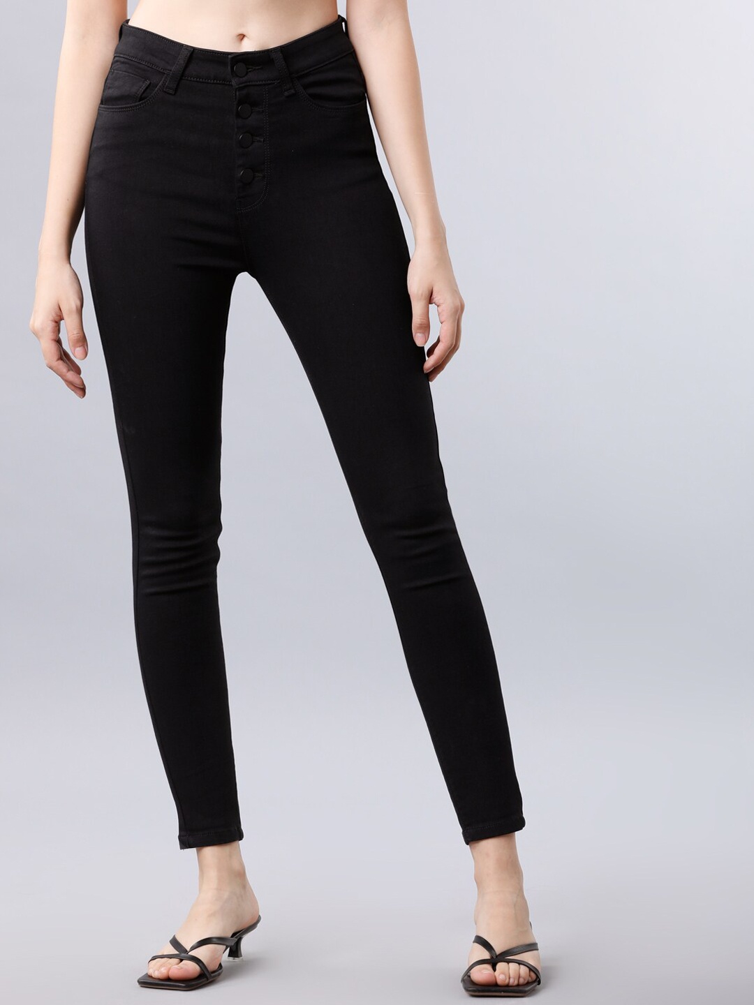 

Tokyo Talkies Women Black Skinny Fit Mid-Rise Clean Look Stretchable Jeans