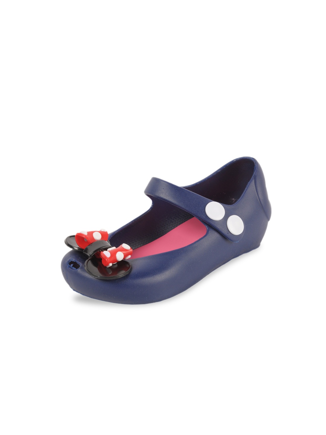 Yellow Bee Girls Navy Blue Solid Rubber Ballerinas