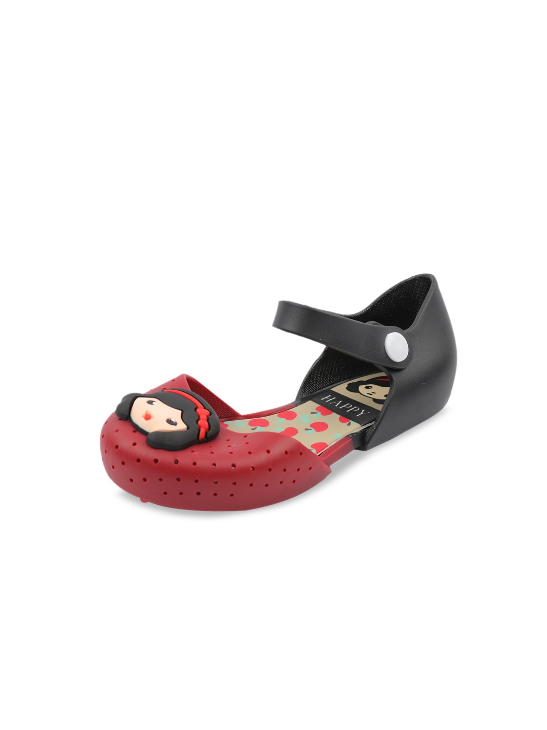 

Yellow Bee Girls Maroon & Black Colourblocked Rubber Ballerinas