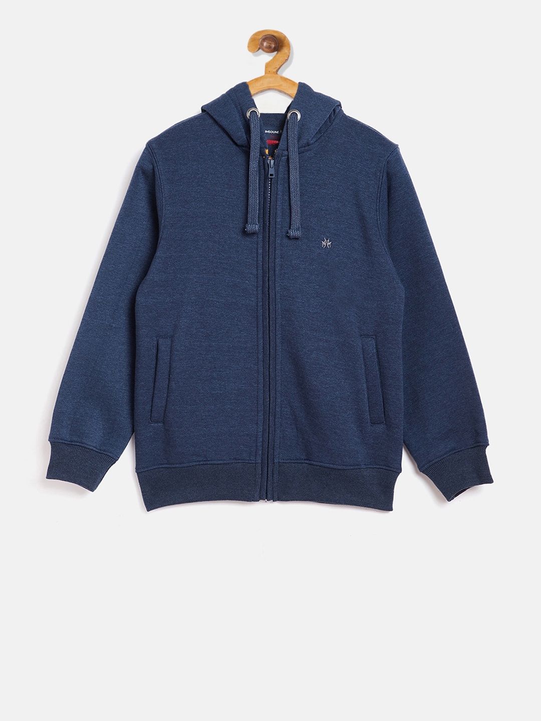 

Crimsoune Club Boys Blue Solid Hooded Sweatshirt