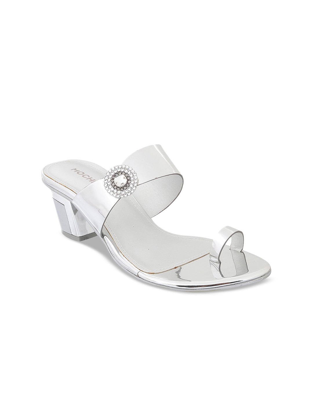 

Mochi Women Silver-Toned Solid Heels