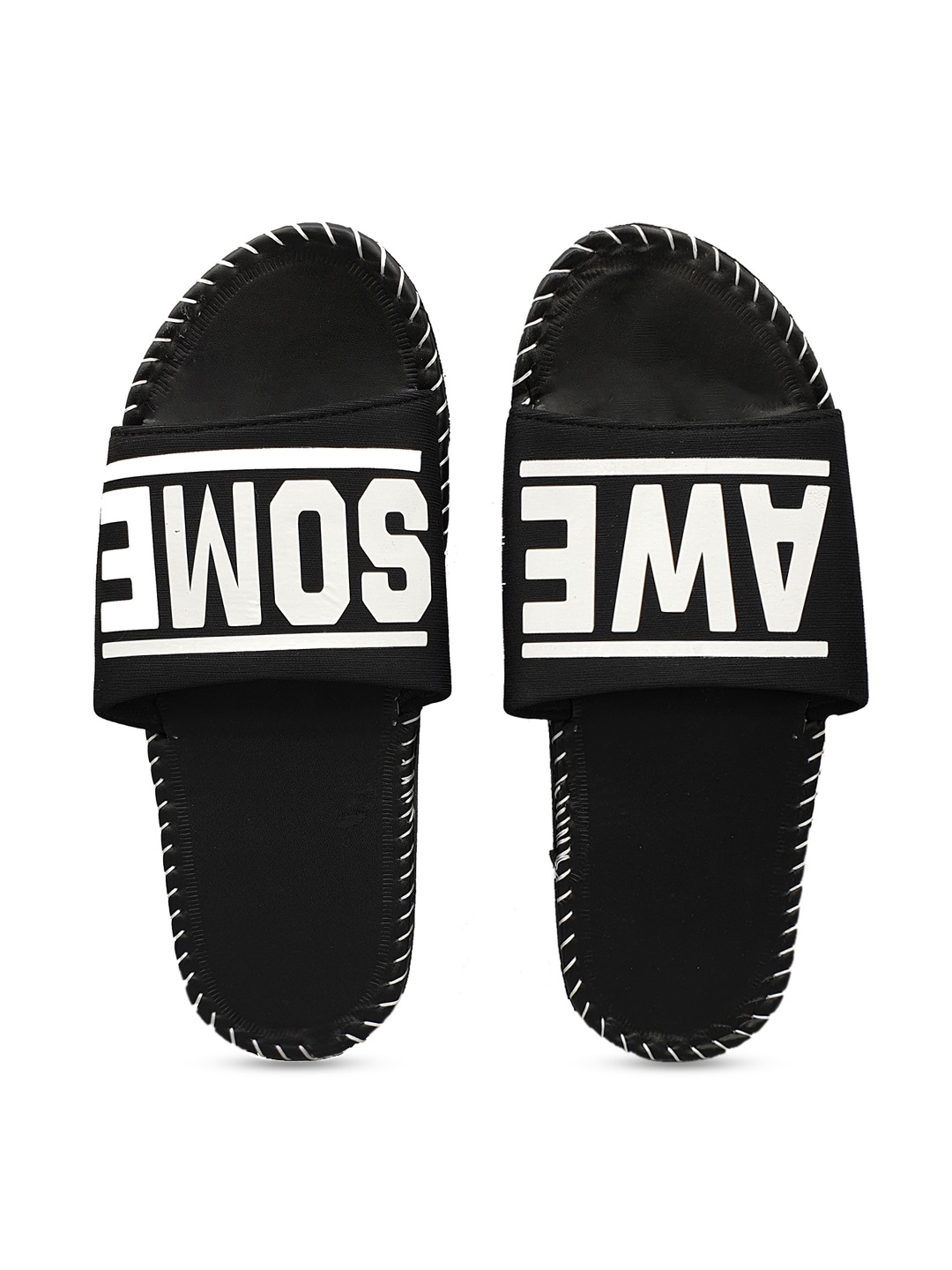 

Pampy Angel Men Black & White Printed Sliders