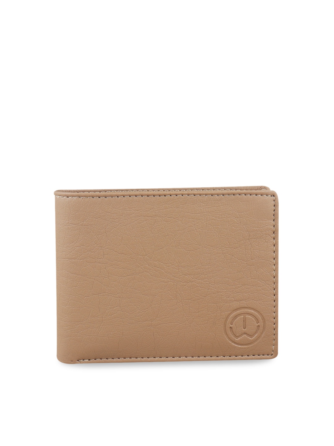 

TnW Men Beige Solid Handcrafted Two Fold Wallet