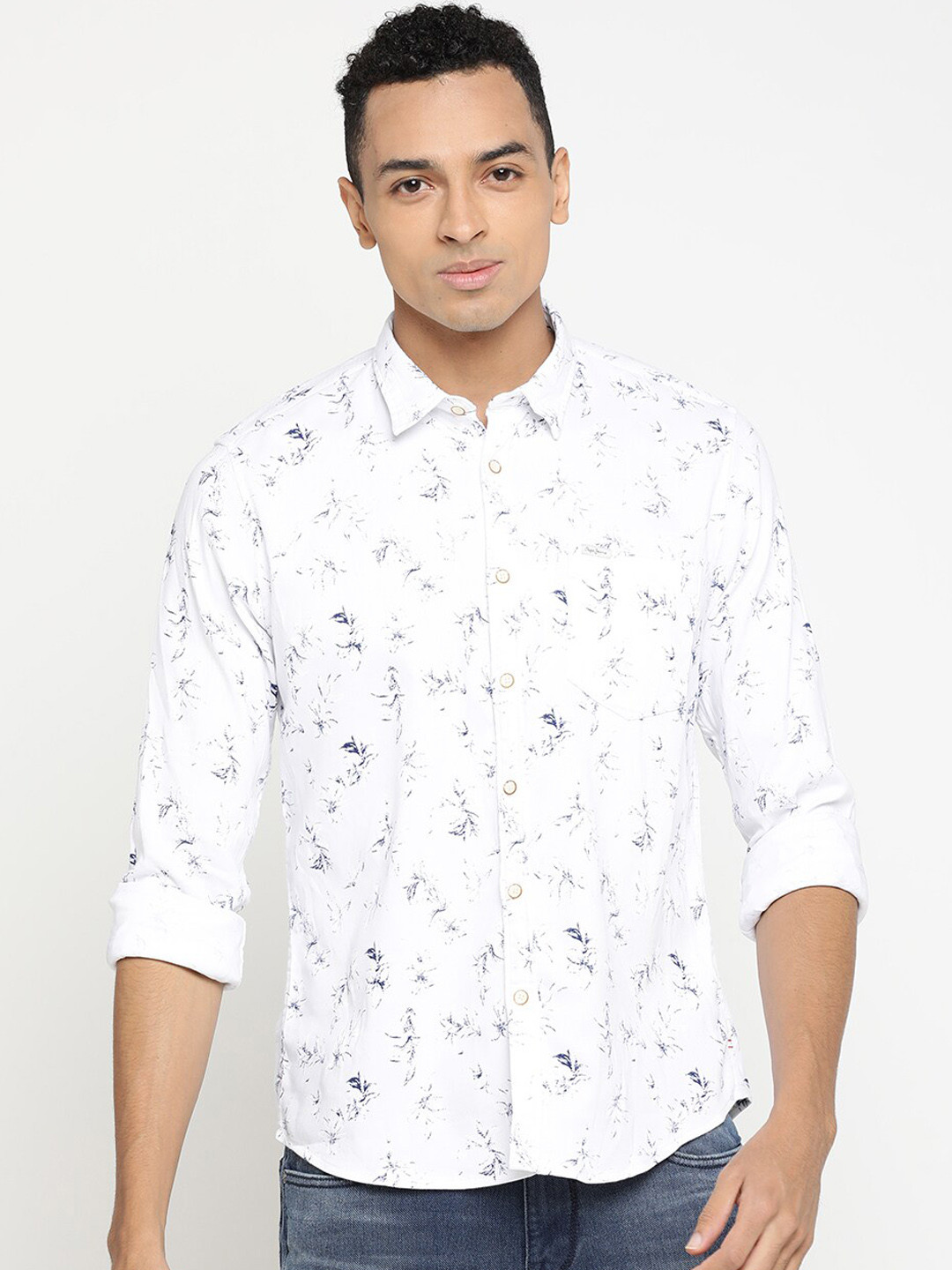 

Pepe Jeans Men White Regular Fit Printed Casual Shirt