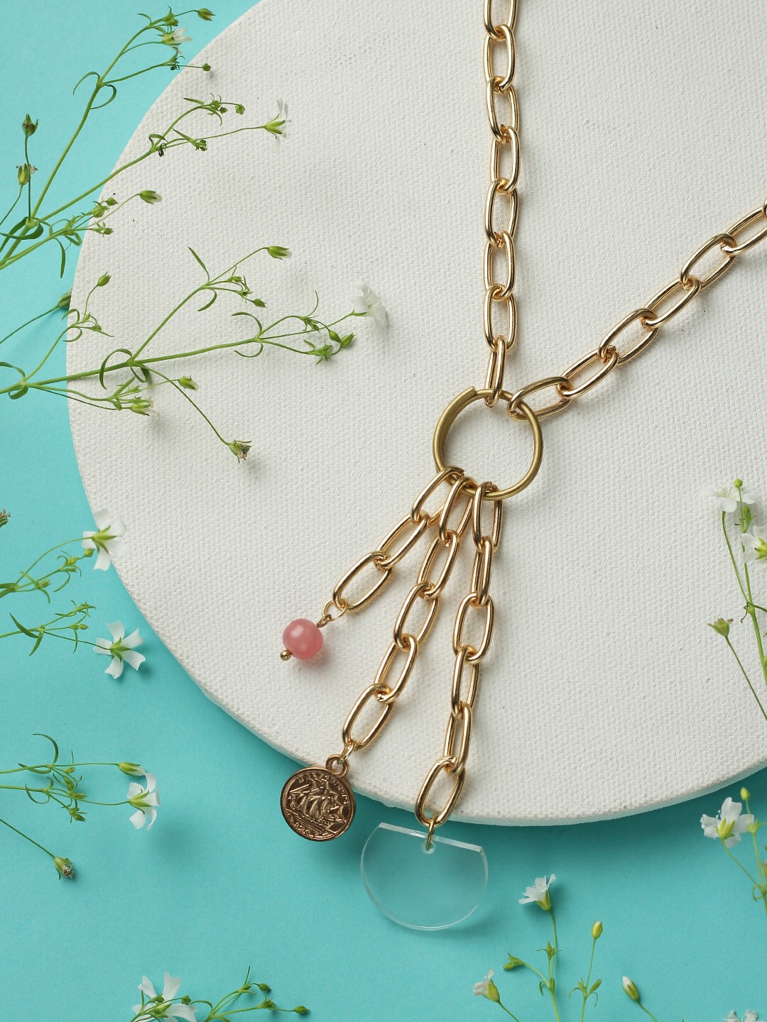 

STREET 9 Rose Gold-Plated O-Shaped Chain Linked Necklace