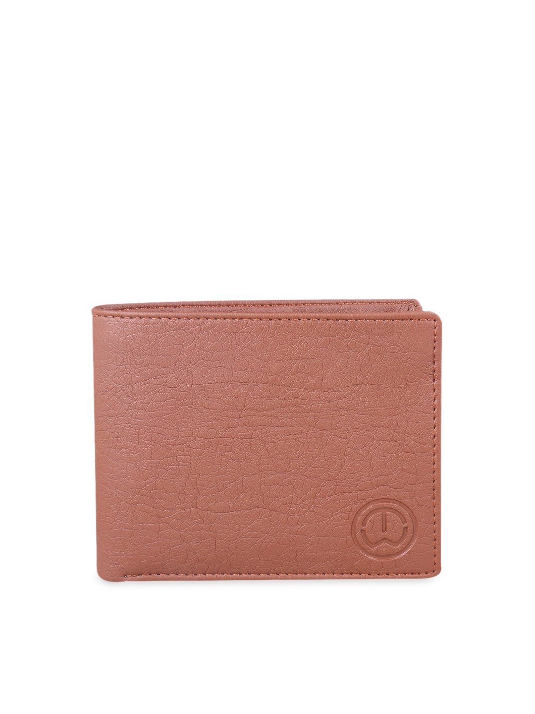 

TnW Men Tan Brown Textured Two Fold Wallet