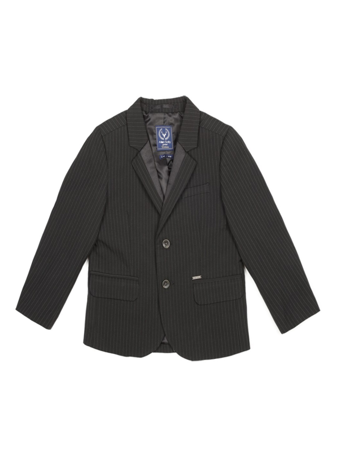 

Allen Solly Junior Boys Black Striped Single-Breasted Formal Blazer