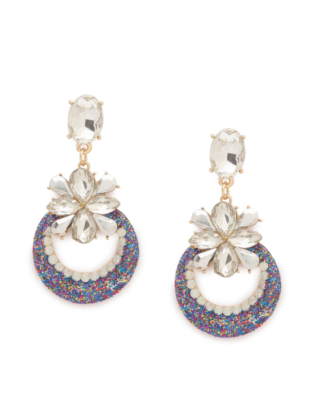 

Globus Gold-Plated Zircon Studded Handcrafted Classic Drop Earrings