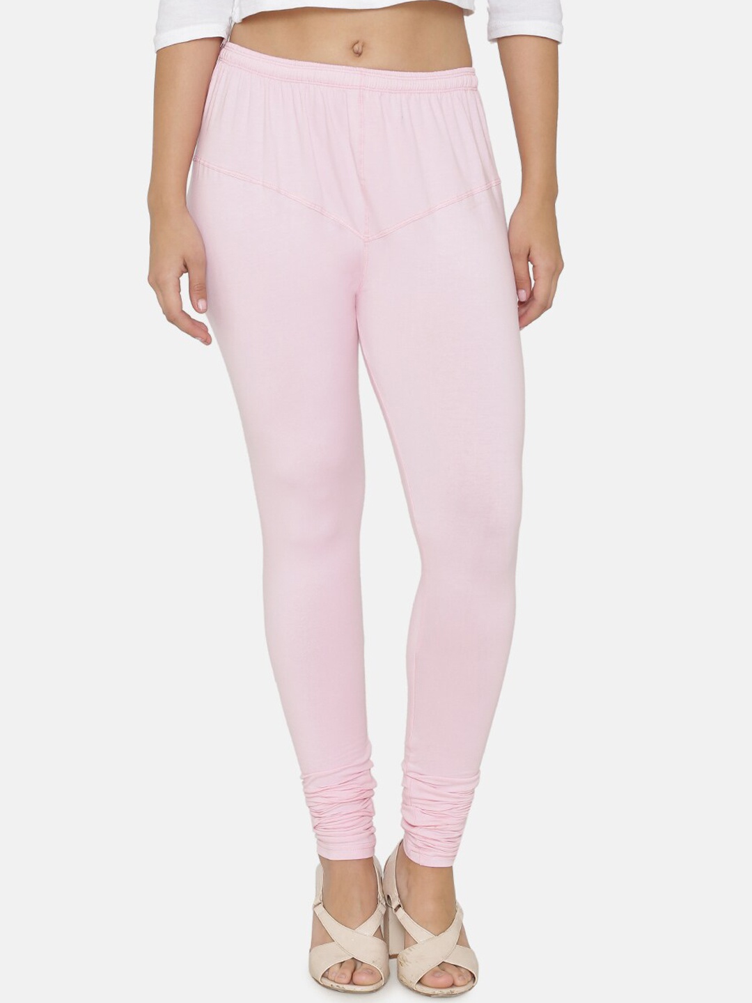 

N-Gal Women Pink Solid Churidar-Length Leggings
