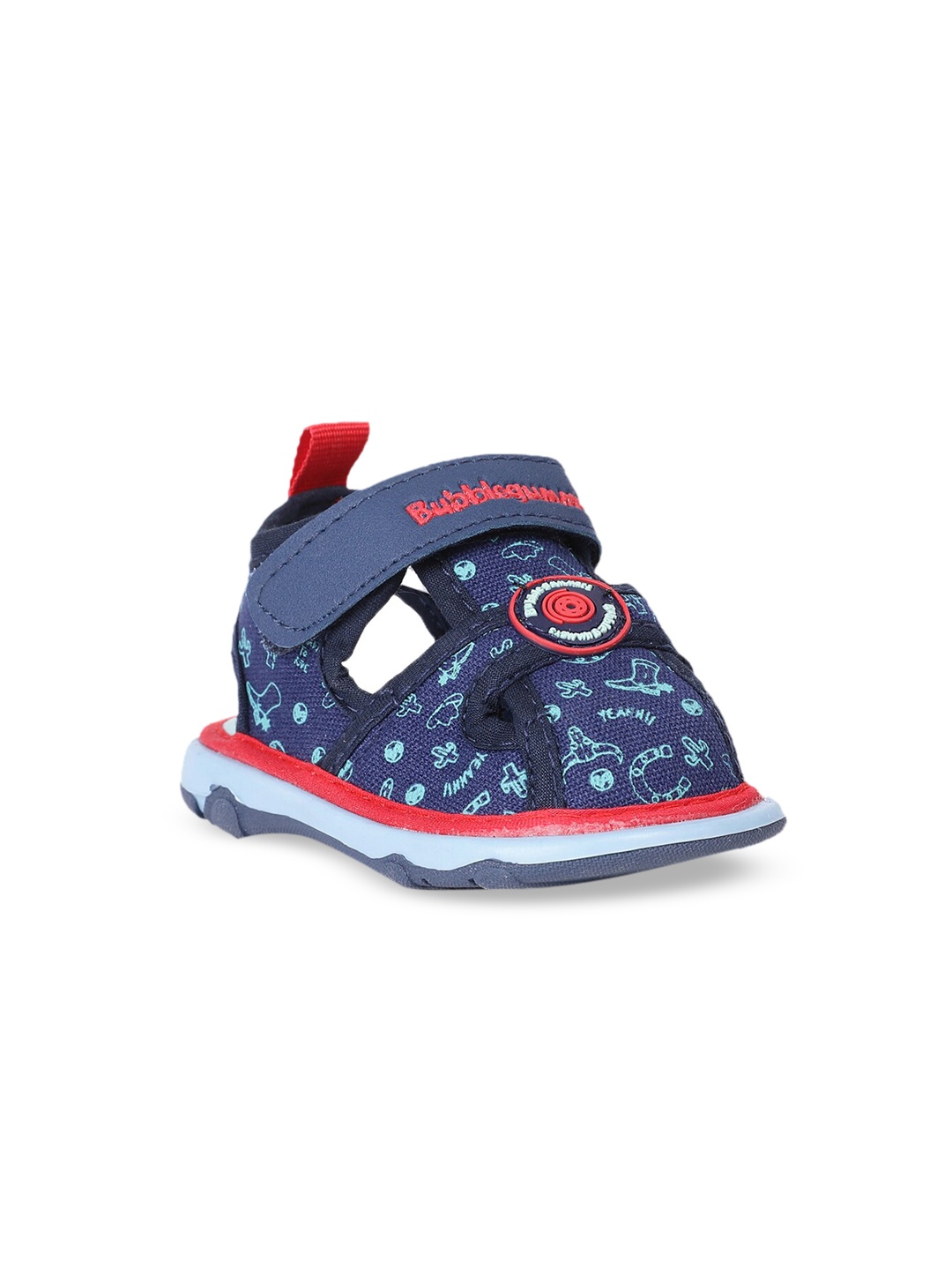

Bubblegummers Boys Blue Printed Comfort Sandals