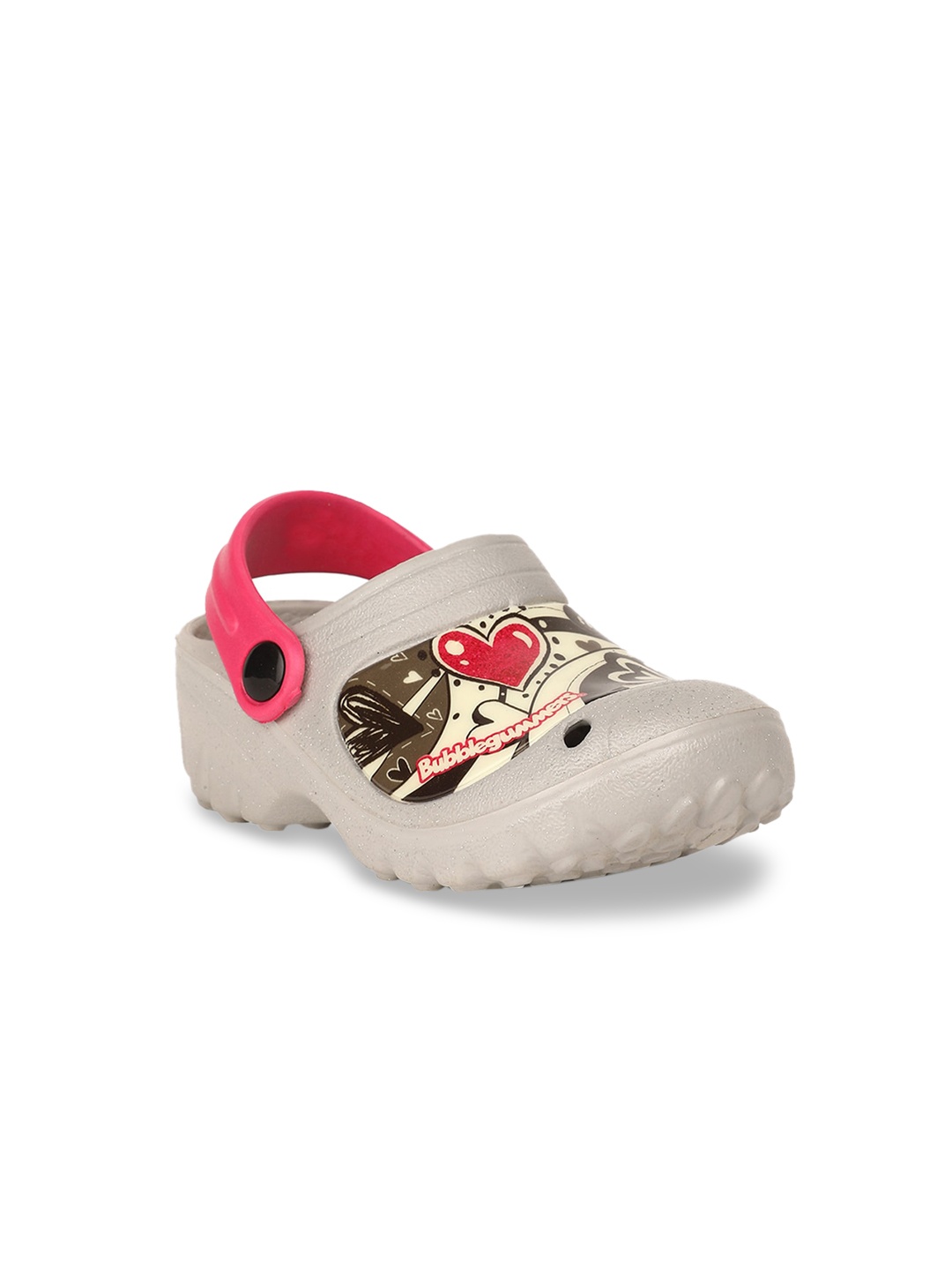 

Bubblegummers Boys Grey Printed Clogs