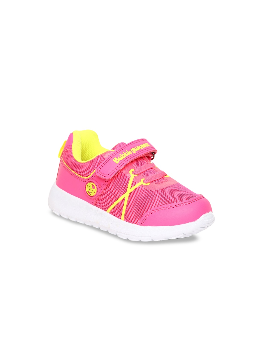 Bubblegummers Girls Pink Woven Design Sneakers
