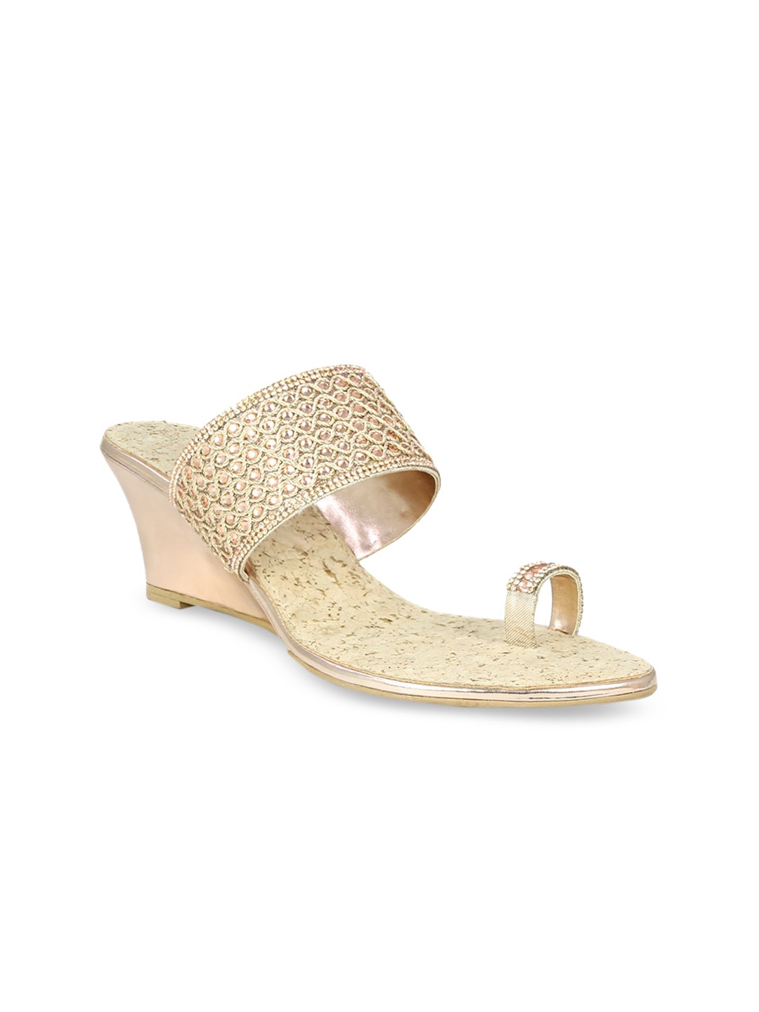 

Inc 5 Women Rose Gold & Green Woven Design Sandals