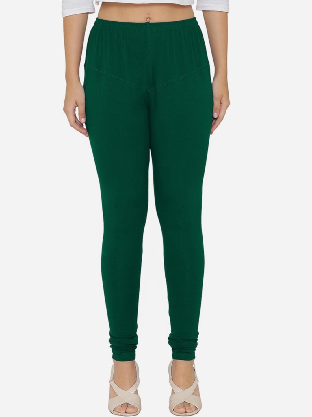 

N-Gal Women Green Solid Churidar Leggings