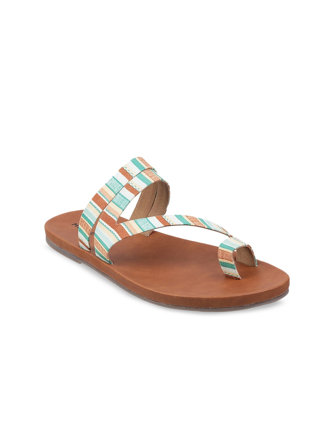 

Mochi Women Green Colourblocked One Toe Flats