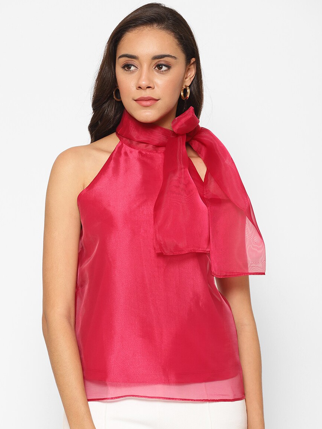 

HOUSE OF KKARMA Women Pink Solid Top