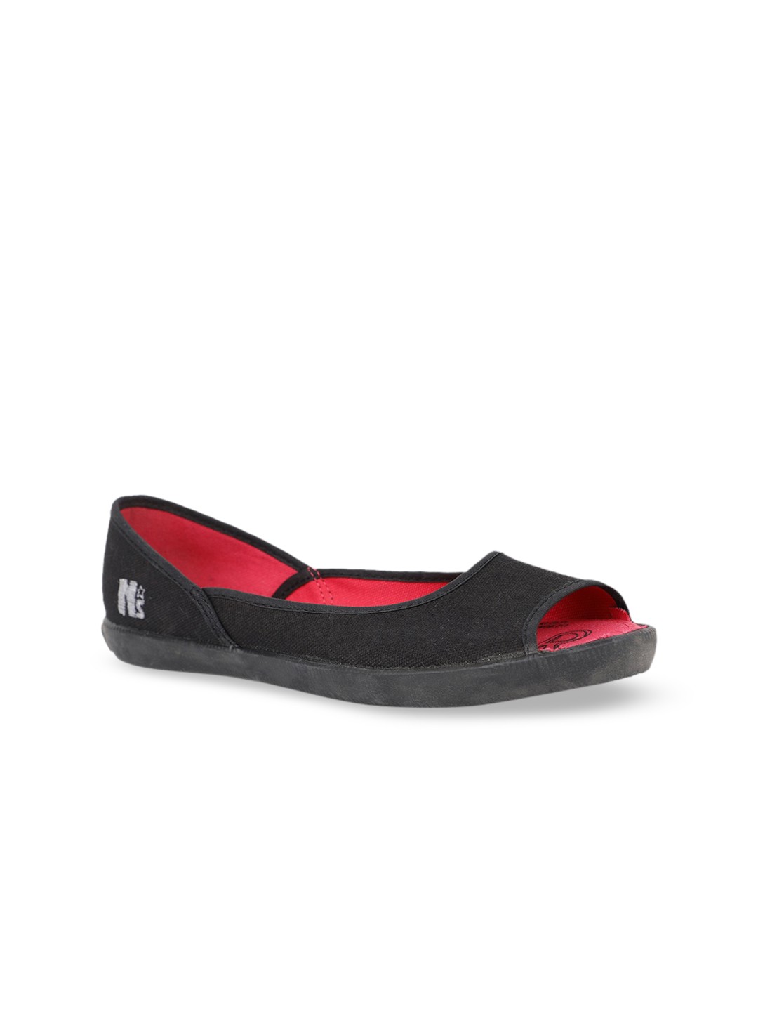 

Bata Women Black Solid Fabric Ballerinas