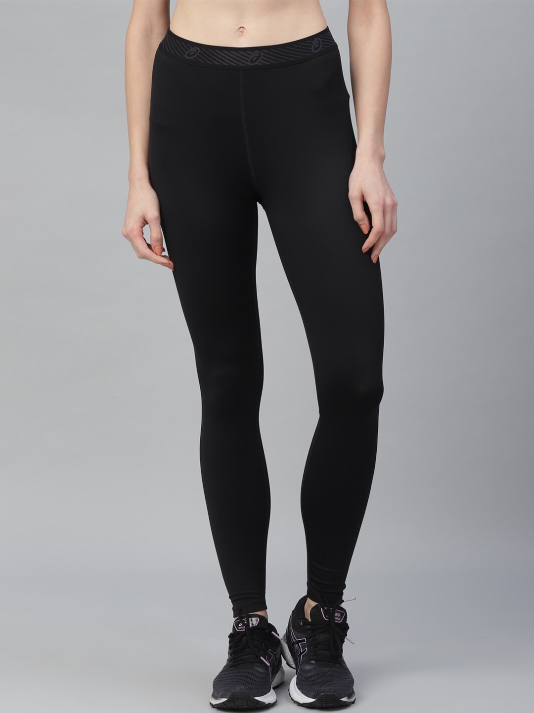 

ASICS Logo Women Black Solid Training Tights W LOGO