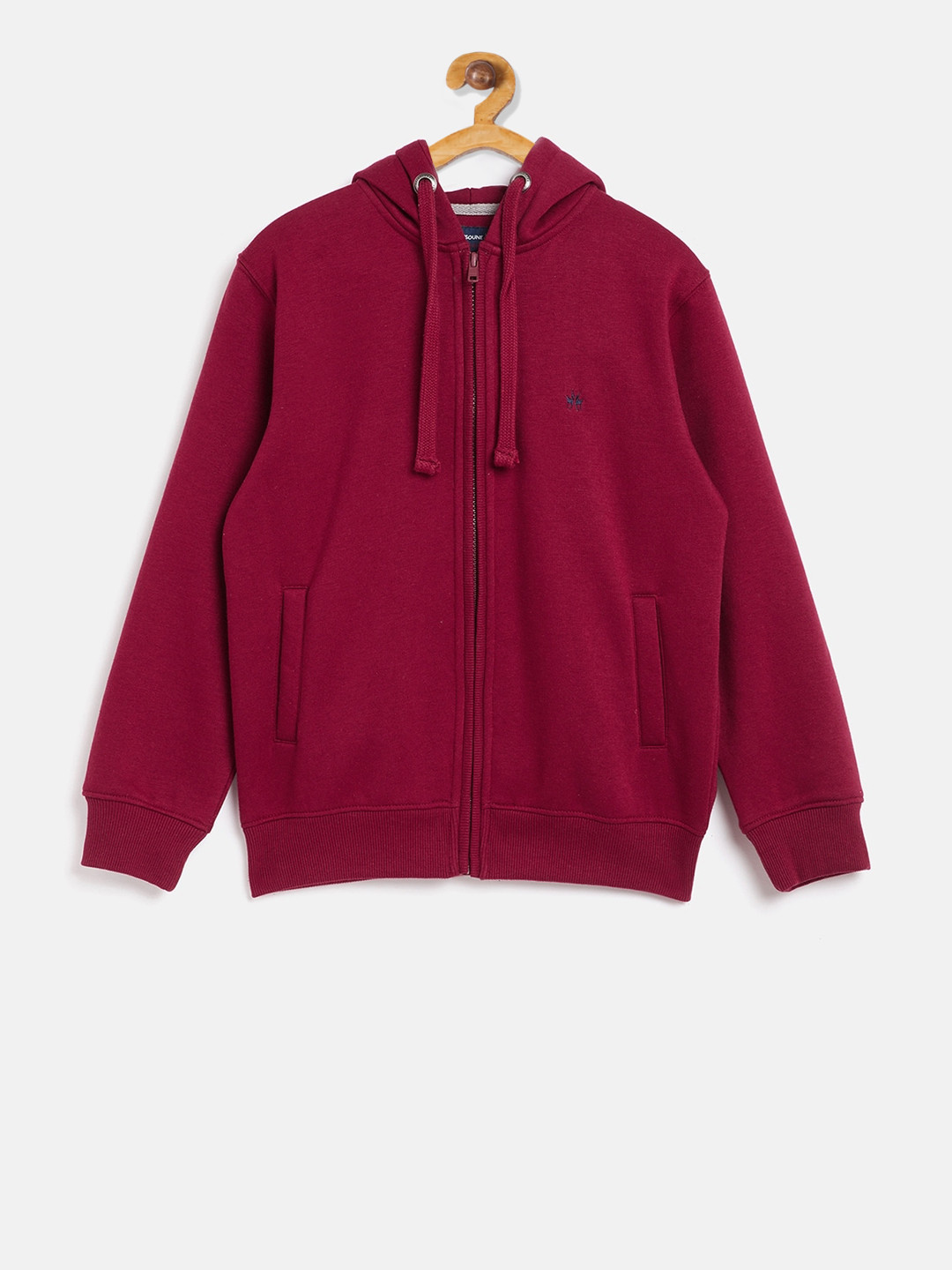 

Crimsoune Club Boys Pink Solid Hooded Sweatshirt