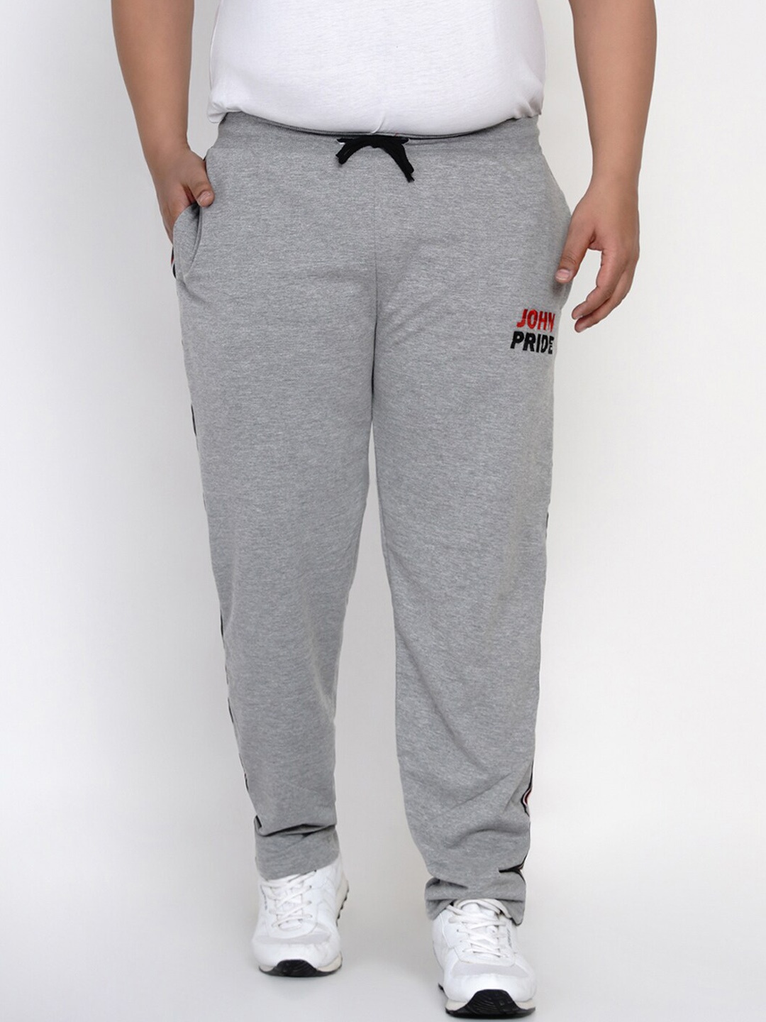 

John Pride Men Grey Solid Track Pants