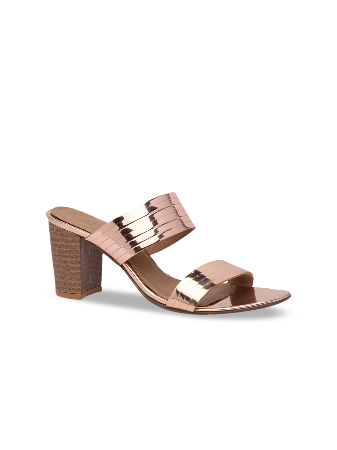 

Inc 5 Women Rose Gold-Toned Solid Block Heels