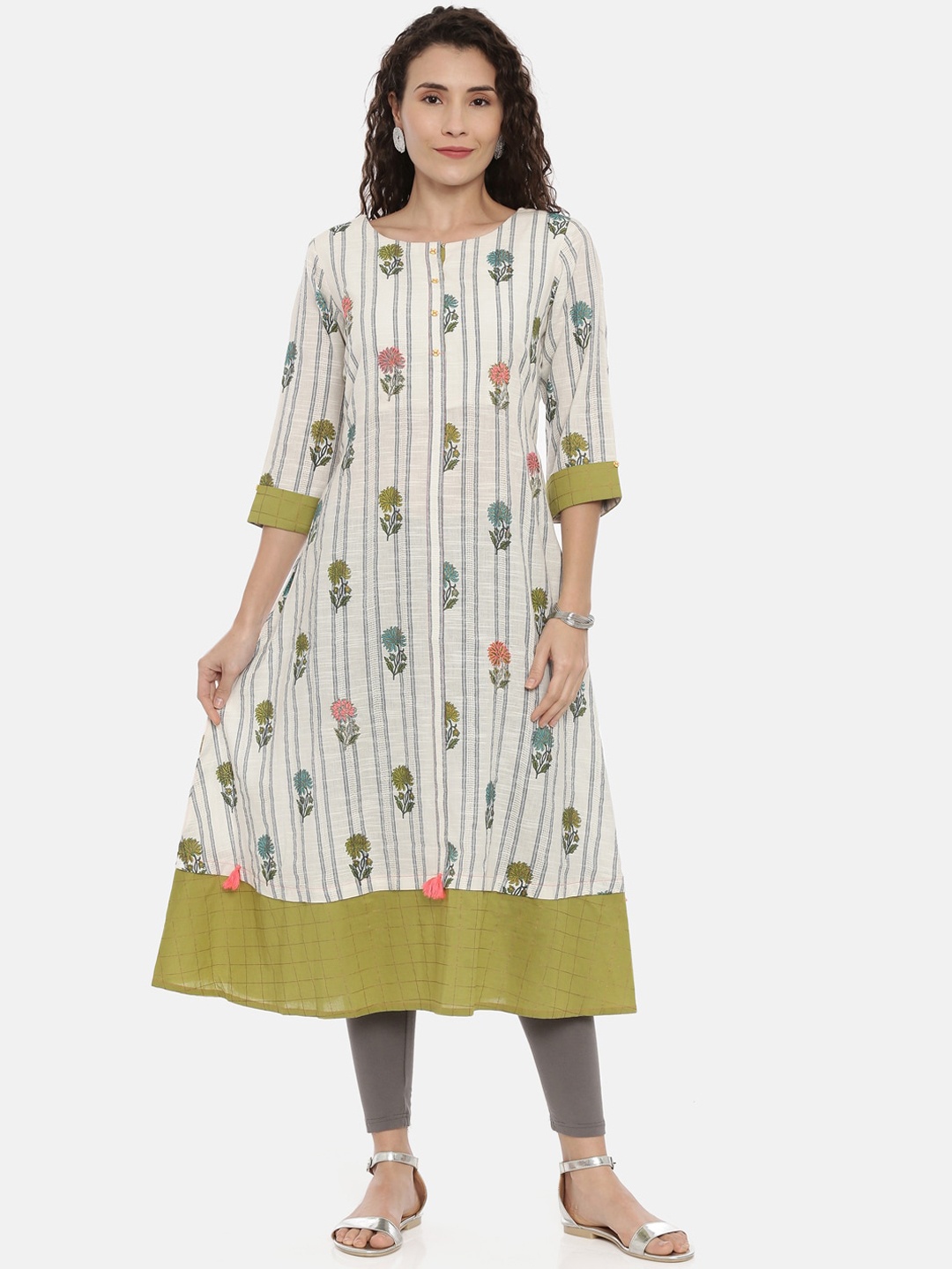 

Neerus Women Off-White Printed Anarkali Kurta
