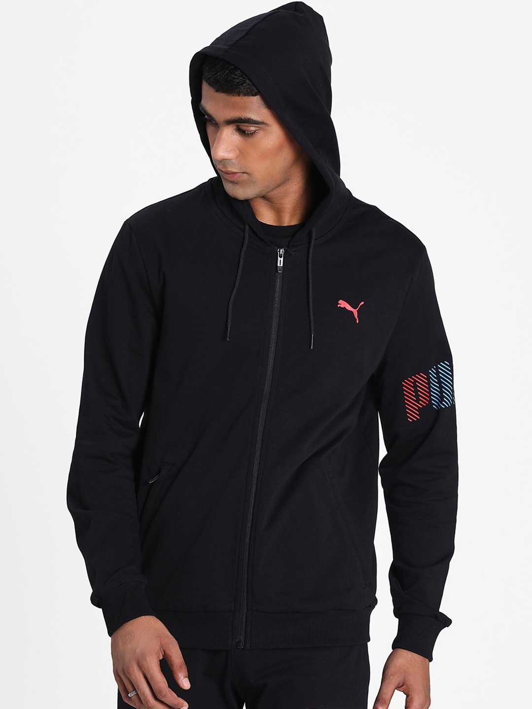 

Puma Men Black Graphic Sporty Jacket