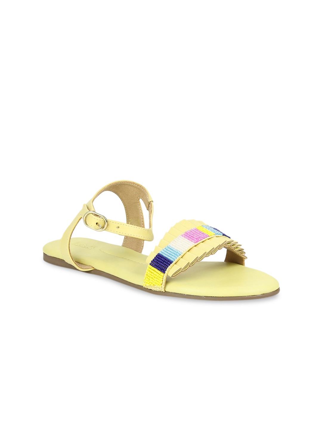 

Inc 5 Women Yellow Solid Open Toe Flats