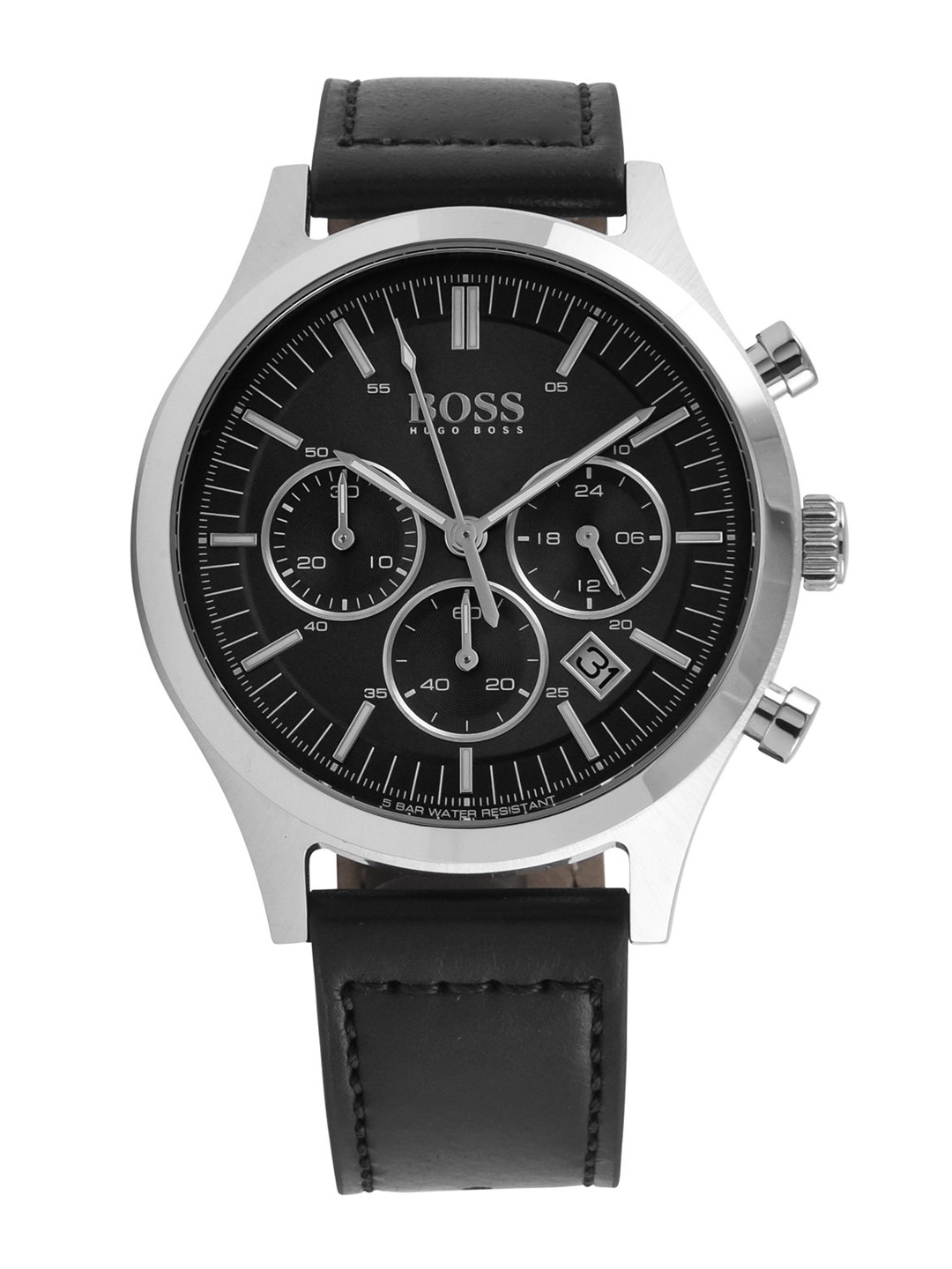 

Hugo Boss Men Black Analogue Metronome Chronograph Leather Watch 1513799