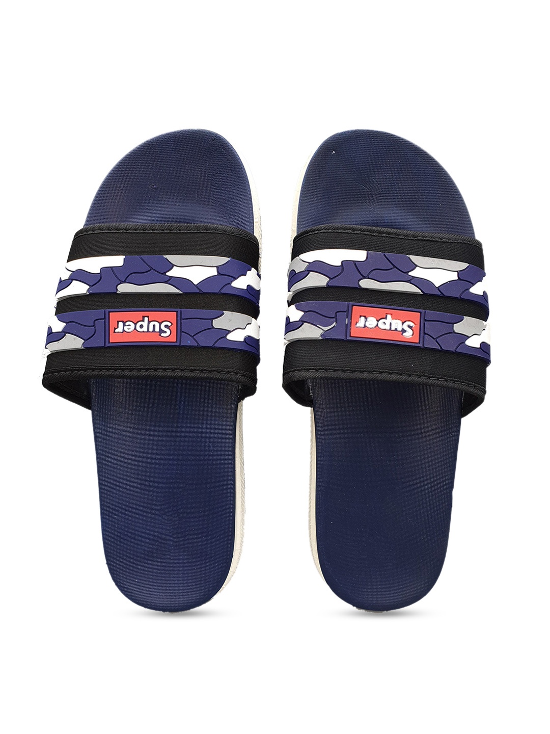 

Pampy Angel Men Navy Blue Velcro Military Sliders