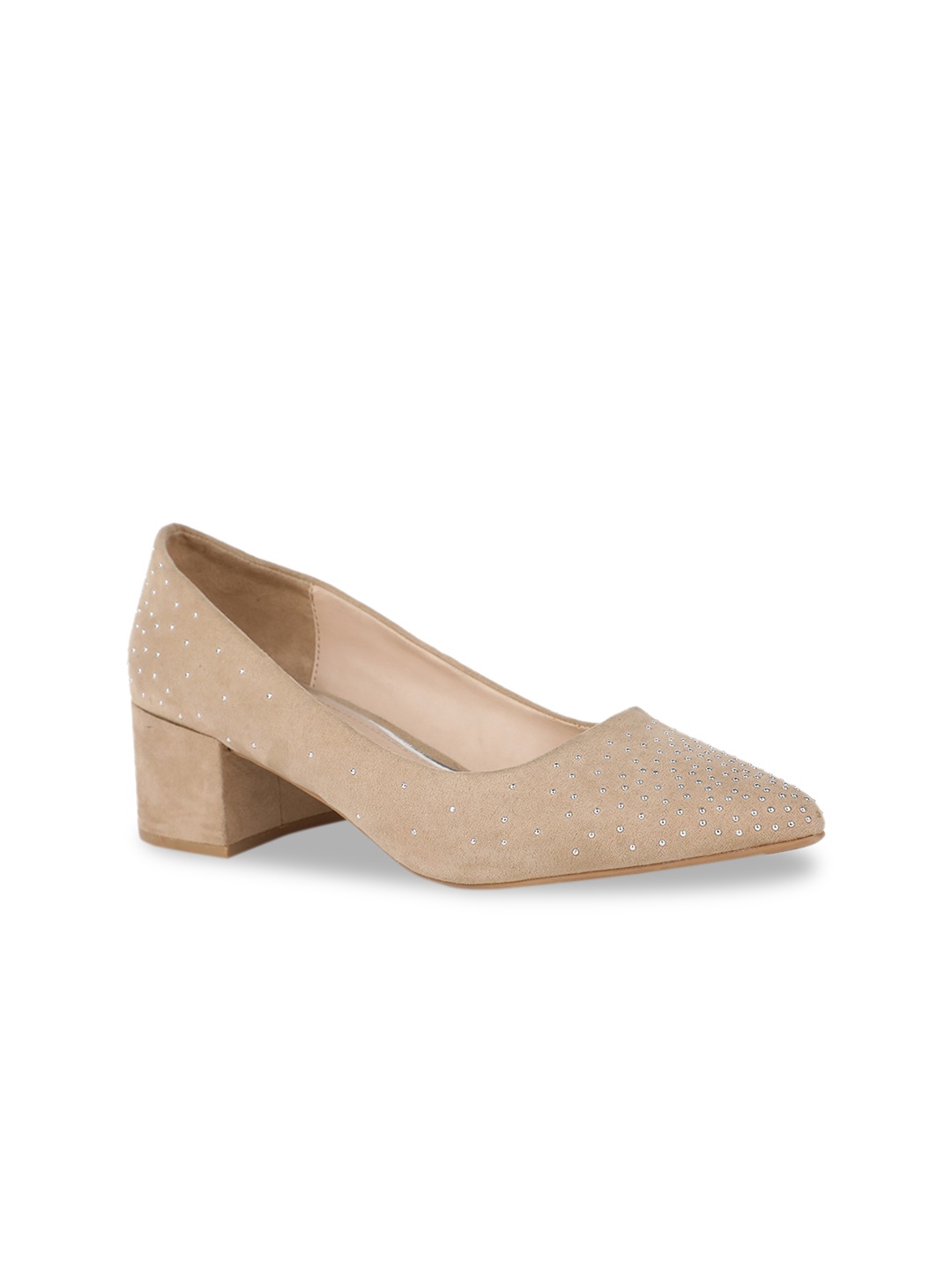 

Bata Women Beige Embellished Pumps