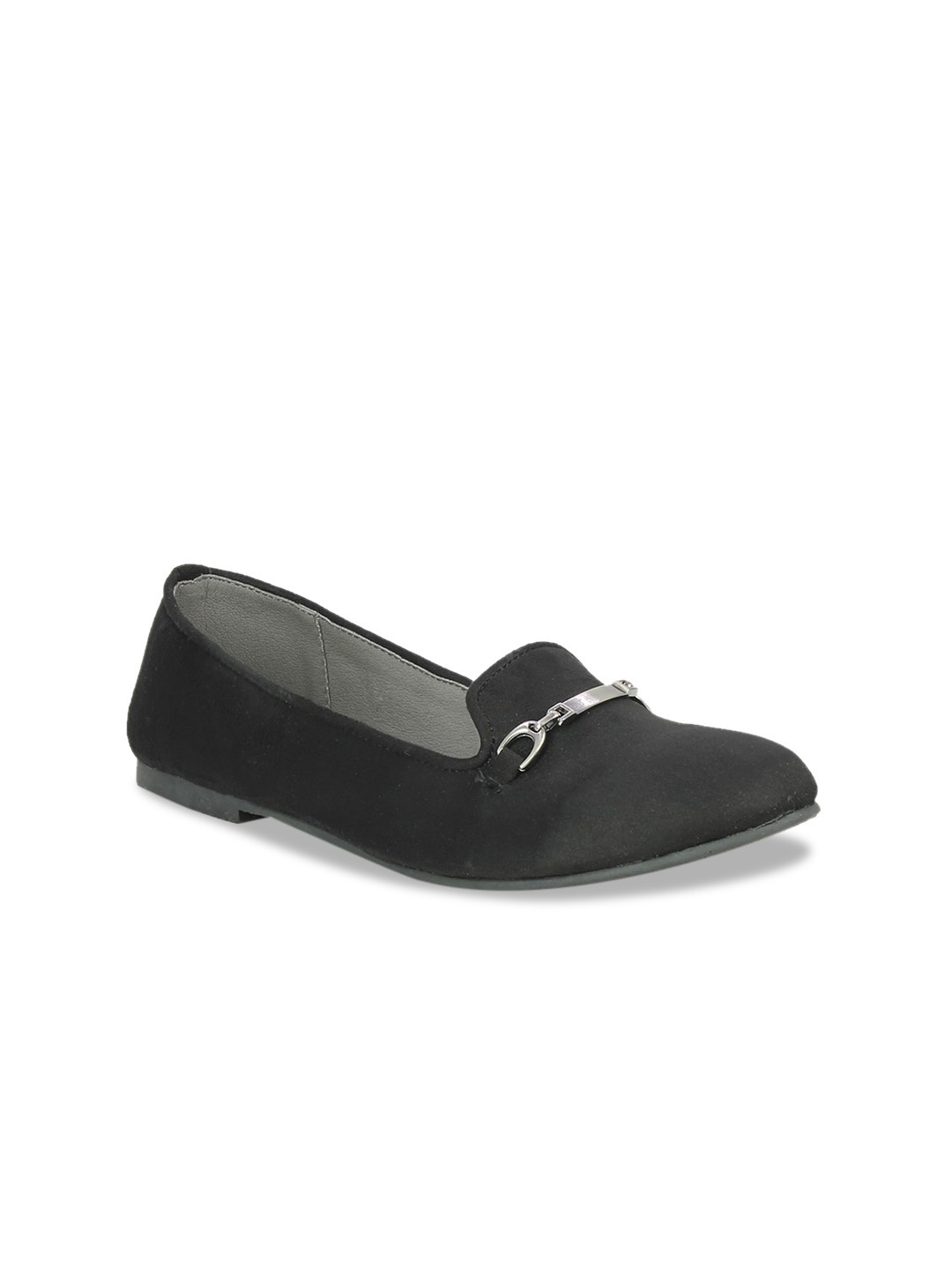 

Inc 5 Women Black Solid Synthetic Suede Ballerinas