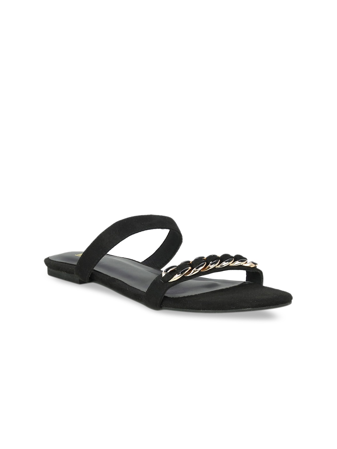 

Inc 5 Women Black Embellished Open Toe Flats