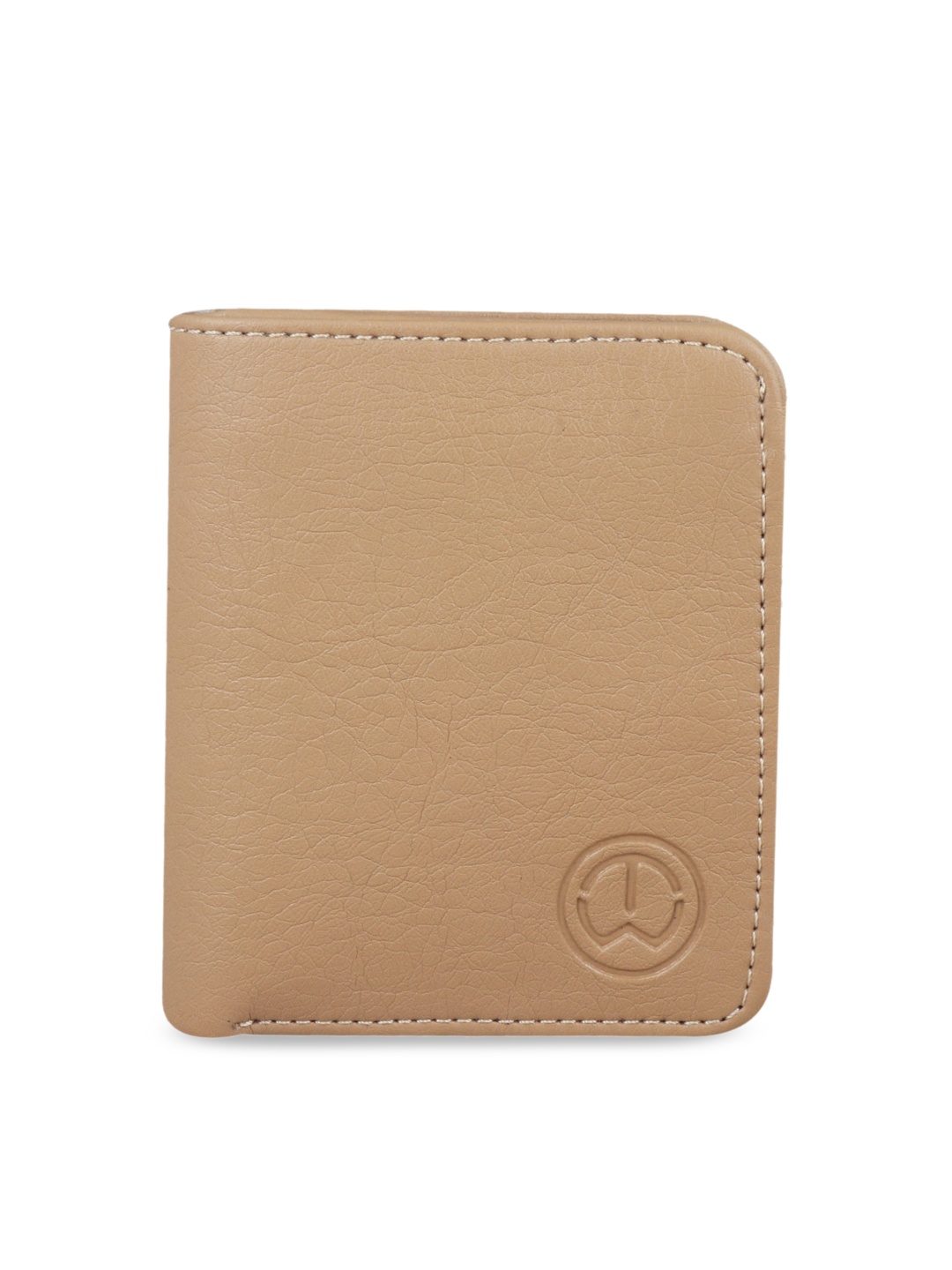 

TnW Men Beige Solid Handcrafted Two Fold Wallet